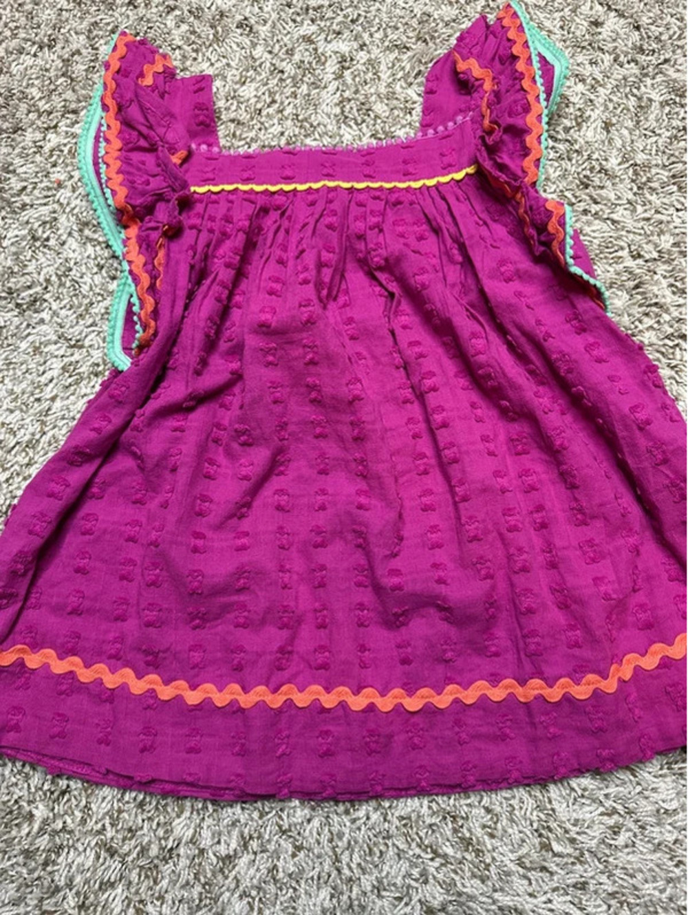 Matilda Jane 8 Girls Ruffle 100% Cotton Wave Pink Embroidered Tank Top Blouse